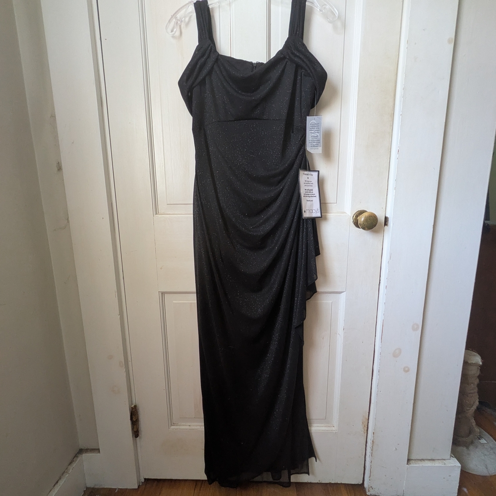 Alex Evenings Black Sparkle Maxi Dress